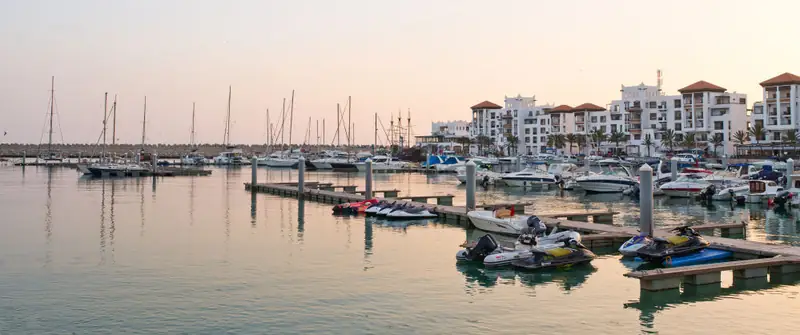 The marina at Agadir at dusk